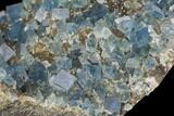 Blue-Green Cubic Fluorite on Smoky Quartz - China #147100-1